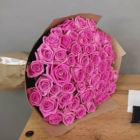 51 розовая роза аква 40 см