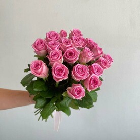 Розы розовые 21шт 50см