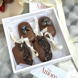 Набор 4 чизкейков с голубикой и орео на 1 сентября