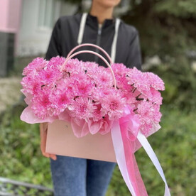 Сумочка розовых хризантем