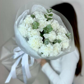 Букет из 15 белых диантусов