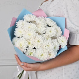 Монобукет из 5 кустовых хризантем