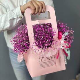 Сумочка с розовой гипсофилой