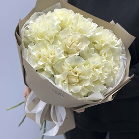 Букет из белых ажурных роз, 9 шт