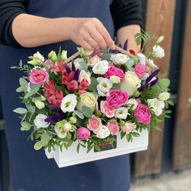 Композиция в деревянном ящике Зефирное небо