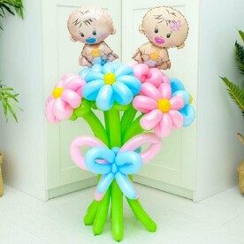 Букет из 7 воздушных ромашек Мальчик и Девочка