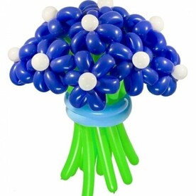 Букет цветов из 11 воздушных ромашек "Ночное небо"