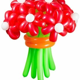 Букет цветов из 15 воздушных ромашек "Горячий"