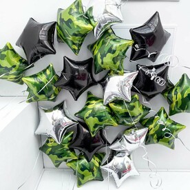 Фольгированные звезды под потолок на 23 февраля