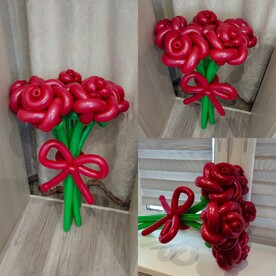 Воздушный букет красных роз