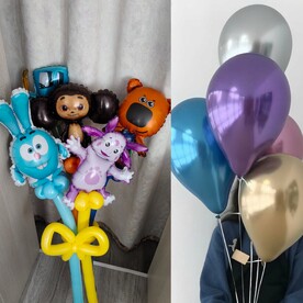 Набор из мини фигур + гелиевые шары