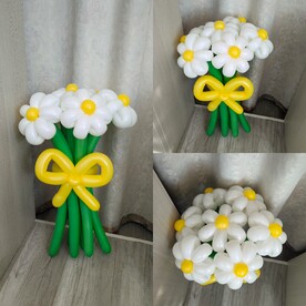 Букет цветов из шаров. Белые воздушные Ромашки