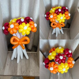 Осенний букет из воздушных Ромашек. Цветы из шаров