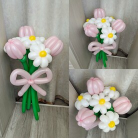 Букет из Ромашек и Тюльпанов. Цветы из шаров