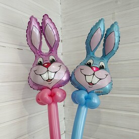 Шар - игрушка мини фигуры Кролики ( Зайчики) розовый и голубой