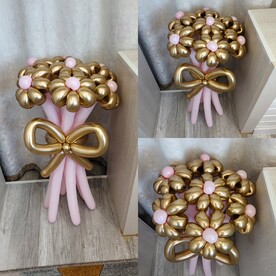 Золотистый букет Ромашек. Цветы из шаров