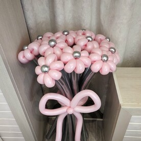 Букет из 15 розовых Ромашек на серебряной ножке