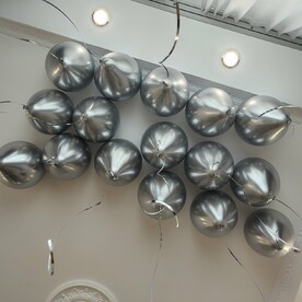Гелиевые шары под потолок. Хром серебро 16 шт