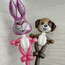 Шар - игрушка мини Собачка и Зайчик