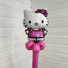 Шар - игрушка мини фигурка Котёнок в розовом сарафане