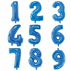 Гелиевая цифра от 1 до 9 синяя 66 см