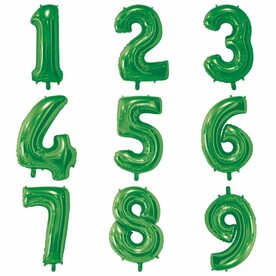 Гелиевая цифра от 1 до 9 зелёная 66 см