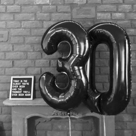 Гелиевые цифры 2 шт Чёрные 66 см