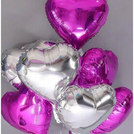 Гелиевые фольгированные сердца 8 шт