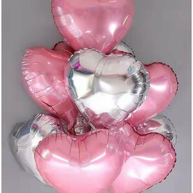Гелиевые фольгированные сердца 9 шт