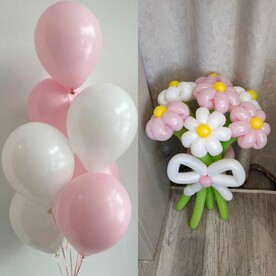 Набор шаров. Букет цветов из шаров + гелиевые шары