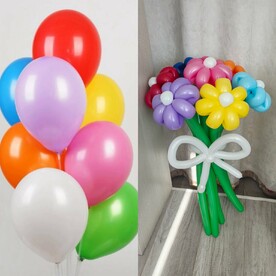 Букет цветов из шаров + гелиевые шары