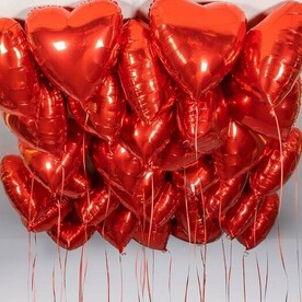 Фольгированные сердца под потолок для Любимой