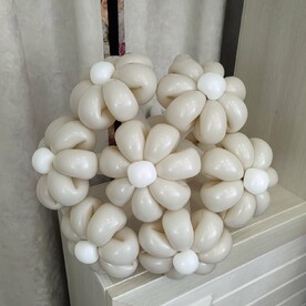 Букет цветов из шаров. Ромашки белый песок