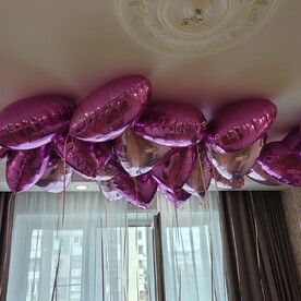 Фольгированные сердца розовых оттенков 20 шт