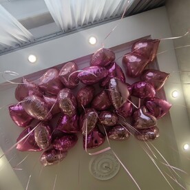 Фольгированные сердца розовых оттенков 30 шт