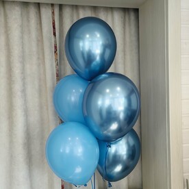 Связка из 5 сине-голубых шаров