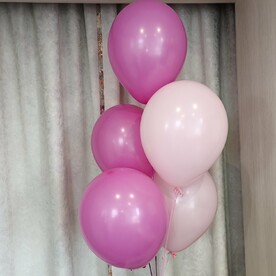 Связка из 5 розовых шаров