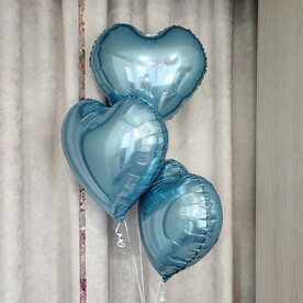 Связка из 3х голубых сердец