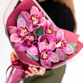Букет орхидей с зеленью "Монако" | Орхидея цимбидиум | Орхидеи