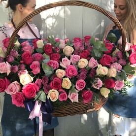 Корзина роз "Искренние чувства" | Розы в корзине