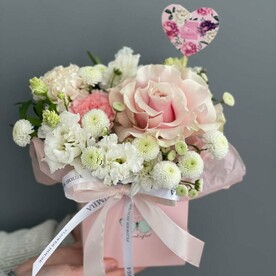 Мини композиция с нежной розой