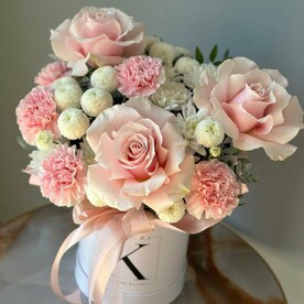 Коробка с Французскими розами Пинк Мондиал