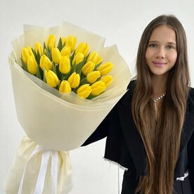 Букет из 25 тюльпана "Солнечное утро"