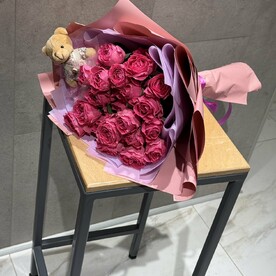 Букет с мишкой