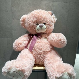 Розовый мишка с бантиком