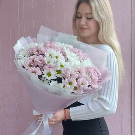 Микс пинк  из хризантем