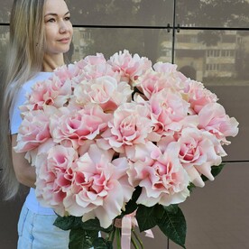 15 французских роз в ленту