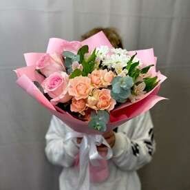 Нежное сердце из роз