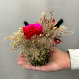 Стабилизированная роза в статуэтке