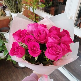 Малиновые розы 15шт